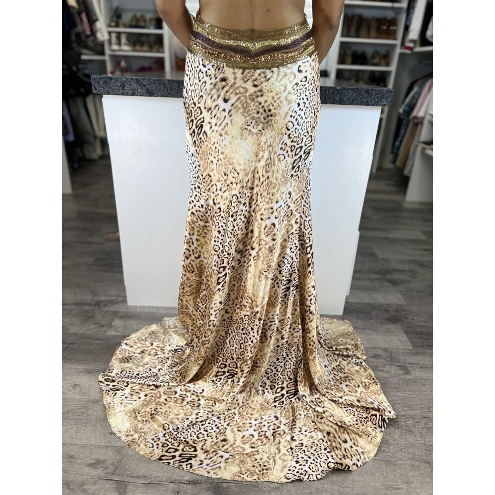 Jovani Y2K Leopard Print Cross Back Beaded Formal Gown $495 - Picture 10 of 13